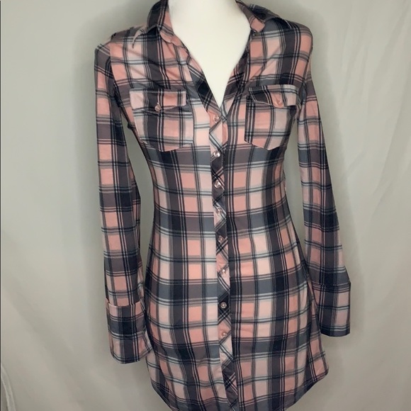Ultra Flirt Tops - Ultra Flirt Pink Flannel Shirt